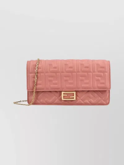 FENDI CHAIN WALLET BAG NAPPA LEATHER FF MOTIF