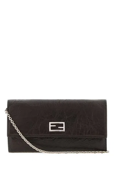 Fendi Chain Wallet In Black