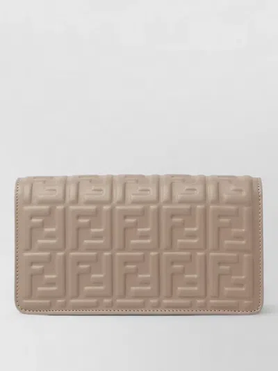 Fendi Chain Wallet Crossbody Bag Adjustable Strap In Neutral