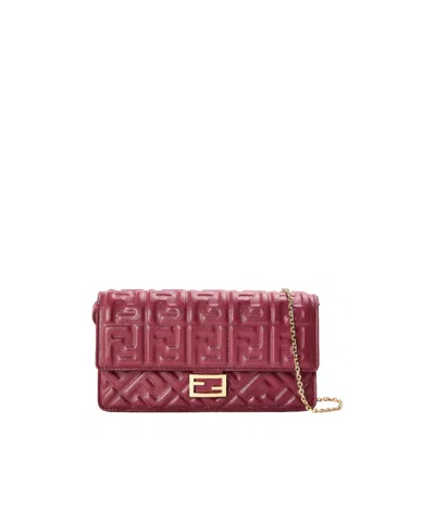 Fendi Chain Wallet In Red