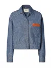 Fendi Logo-patch Patch-pocket Jacket In Blue