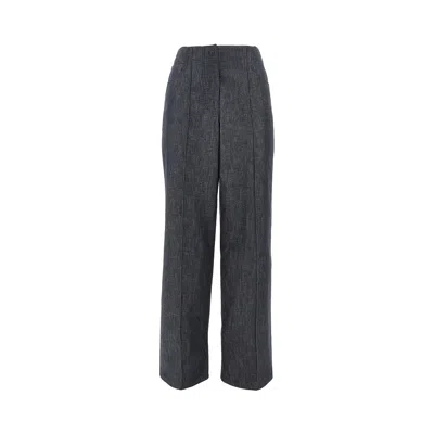 Fendi Chambray Denim Pants In Gray