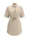 Fendi Women Chambray Dress In Neutral