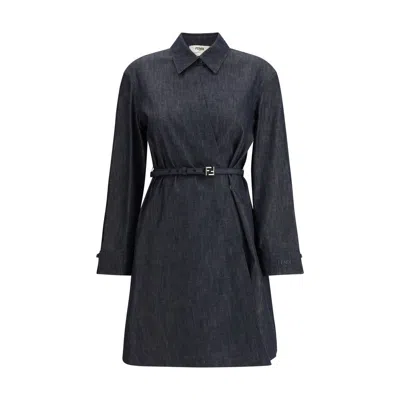 Fendi Women Chambray Dress In Blue