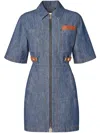 Fendi Abito Chambray In Blue