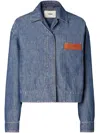Fendi Logo-patch Patch-pocket Jacket In Blue
