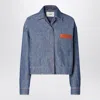 Fendi Logo-patch Patch-pocket Jacket In Blue