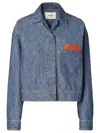 Fendi Logo-patch Patch-pocket Jacket In Blue