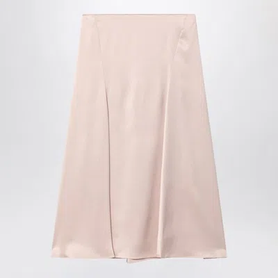 Fendi Champagne Silk Skirt Women In Tan