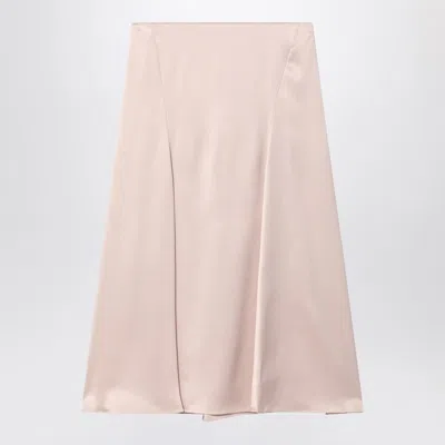 Fendi Champagne Silk Skirt Women In Tan