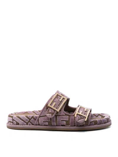 Fendi Comfortable Open Toe Rubber Sole Sandals In Purple