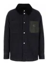 Fendi Denim Padded Jacket In Black