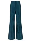 Fendi Satin Pleated Trousers Featuring Pockets In Blue