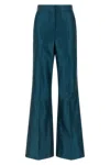 Fendi Satin Pleated Trousers Featuring Pockets In Blue