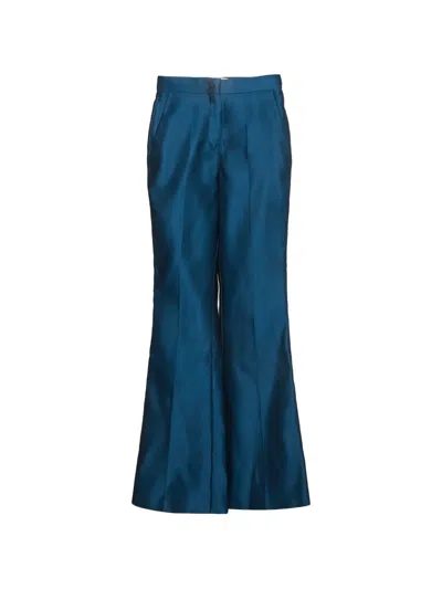 Pre-owned Fendi Charleston Wide-leg Trousers In Blue