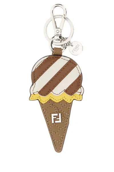 Fendi Charm Cono Cha Vit.cover/pu F In Gray
