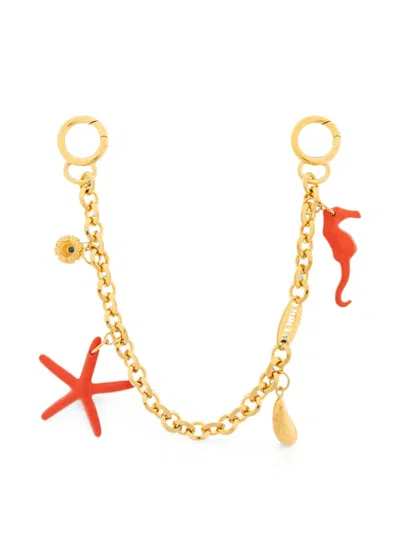 Fendi Charm-embellished Chain Bag Strap In Neutral