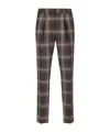 Fendi Tartan Pipe Trousers In Brown