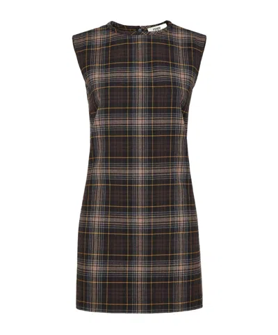 Fendi Tartan Sleeveless Mini Dress In Multi