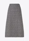 Fendi Women Check Tweed Skirt In Gray
