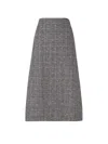 Fendi Women Check Tweed Skirt In Black