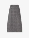 Fendi Women Check Tweed Skirt In Gray