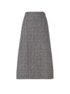 Fendi Women Check Tweed Skirt In Gray