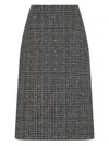 Fendi Women Check Tweed Skirt In Gray