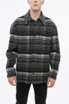 Fendi Checked Virgin Wool Overshirt Withdouble Breast Pocket In Multi