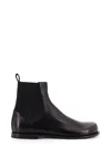 Fendi Ff Squared Nappa Leather Chelsea Boots In Black