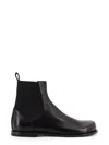 Fendi Ff Squared Nappa Leather Chelsea Boots In Black