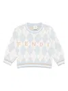Fendi Chevron-knit Jumper In Blue