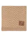 Fendi Brown Chevron Alpaca Scarf In Multi