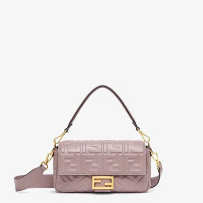 Fendi Ff Motif Foldover Top Medium Shoulder Bag In Dustymauve