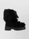 Fendi Chic Fur And Suede Ankle Boots In Black