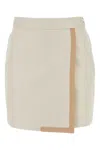 Fendi Contrast Trim Skirt In Neutral