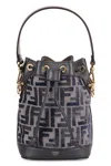 Fendi Chic Mini Handbag With Drawstring Closure In Navy