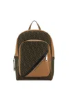 Fendi Men Multicolor Cotton Blend And Leather Backpack In 褐色