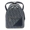 Fendi Small Leather Diagonal Insert Backpack In Denim Blu