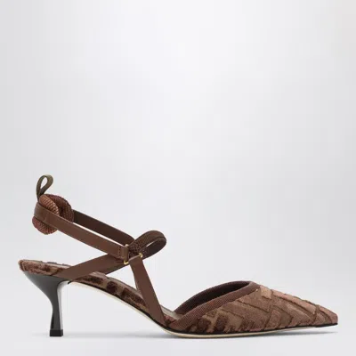 FENDI FENDI CHOCOLATE COLIBRÌ LITE SLINGBACK PUMPS WOMEN