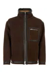 Fendi Giacca In Pelle Scamosciata Cioccolato Uomo