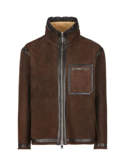 FENDI FENDI CHOCOLATE SUEDE JACKET