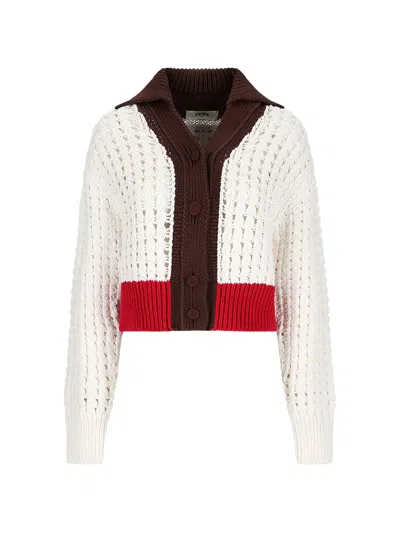 Fendi Chunky Cotton Cardigan In Multi