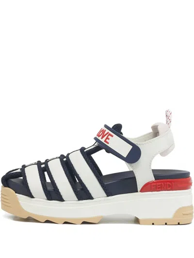 Pre-owned Fendi Chunky-platform Sandals In White