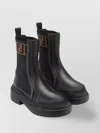 Fendi Domino Leather Ankle Boots