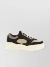 Fendi Force Leather Sneakers With Ff Jacquard And Mesh Details Shoes