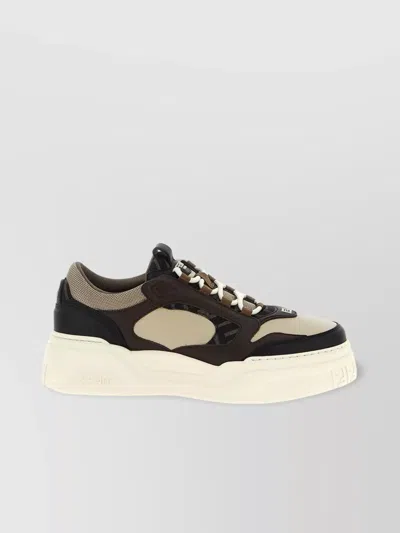 Fendi Chunky Sole Contrast Stitching Sneakers In Multi