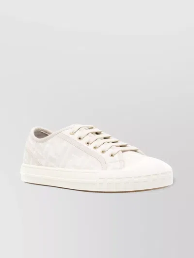 Fendi Chunky Sole Low-top Canvas Sneakers In White