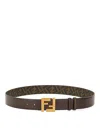 Fendi Reversible Ff-pattern Belt In Marrón