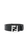 Fendi Ff Squared Reversible Belt In Black